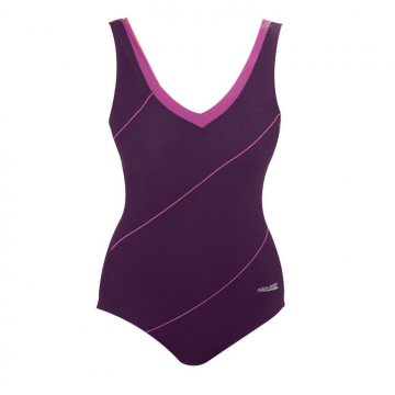 Kostium pływacki Aqua-Speed Sophie r.40 fiolet/jasnofioletowy piping