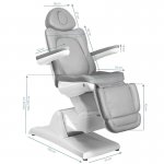 Fotel kosmetyczny AZZURRO 870 elektryczny szary