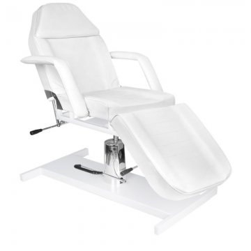 Fotel kosmetyczny Basic 210 biały regulowany hydraulicznie