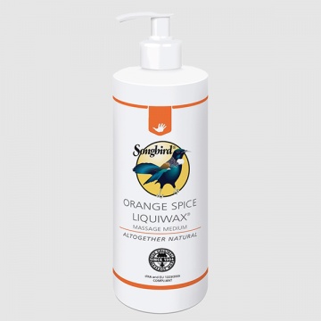 Płynny wosk korzenny do masażu z pompką Songbird 500 ml | Orange Spice Liquiwax