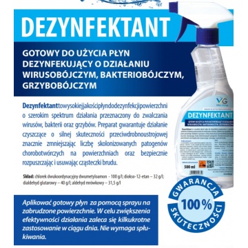 Vittra Dezynfekant płyn do dezynfekcji powierzchni spray 500ml