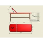 WS-TECH kozetka - leżanka drewniana z regulowaną wysokością i regulowanym podgłówkiem LD-R01